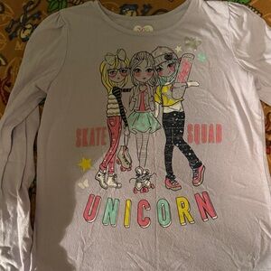 Girls' Lavender 'Unicorn Skate Squad' Long Sleeve Top